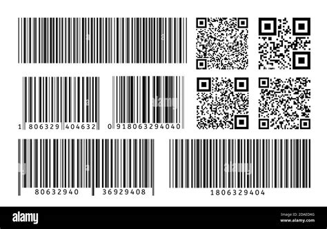 barcode qr code template scan striped code  digital identification vector bar code thin
