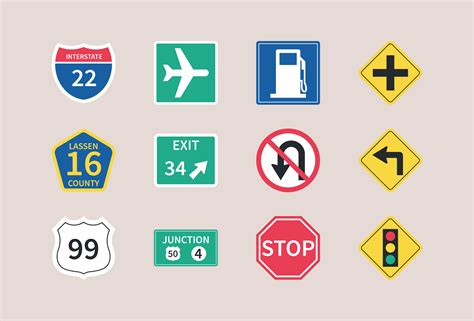 highway road signs vector  vector art  vecteezy