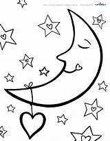 Coloring Moon Night Pages Stars Crescent Sun Sleeping Sky Time Color Getcolorings Star Drawing Colouring Goodnight Kids Earth Printable Cartoon sketch template