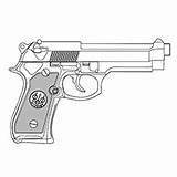 Coloring Handgun Gun Pages Designlooter Pistol Service sketch template