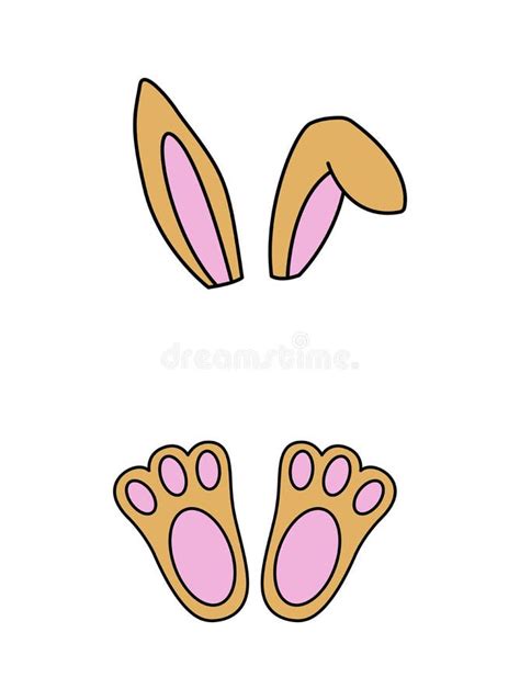 ears  feet   easter bunny stock vector illustration