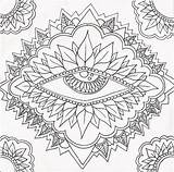 Mandala Coloring Pages Eye Psychedelic Print Color Sun Abstract Trippy Printable Begs Drawing Colouring Adult Madness Outline Drawings Coloriage Oeil sketch template