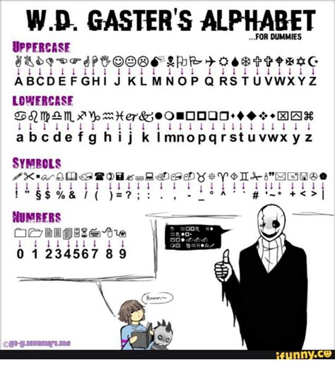 Wd Gaster S Alphabet For Dummies Uppercase I A Bcd Efghi J