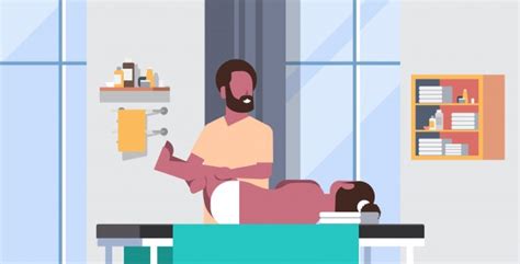 Cartoon Woman Character Lying On Bed Receiving Relaxation