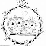 Cartoon Owl Coloring Drawing Cute Pages Hobbit Couple Getdrawings Choose Board sketch template