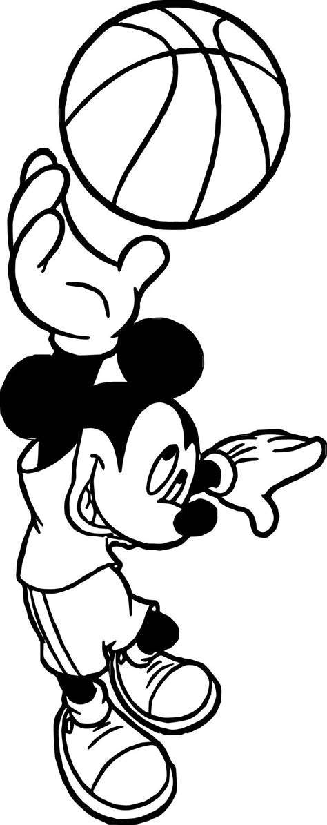 mickey mouse playing basketball coloring pages freeda qualls