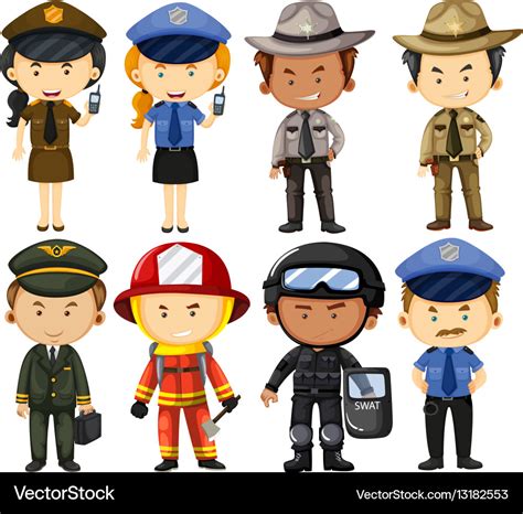 people   job uniforms royalty  vector image