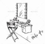 Vanity Makeup Drawing Table Graphicriver Object Dressing Illustration Paintingvalley sketch template