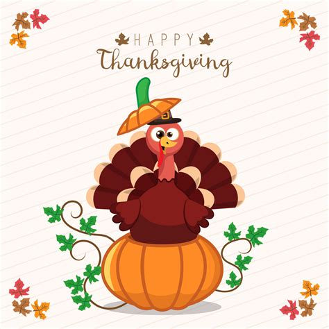 thanksgiving greeting card   turkey  pumpkin funny cartoon
