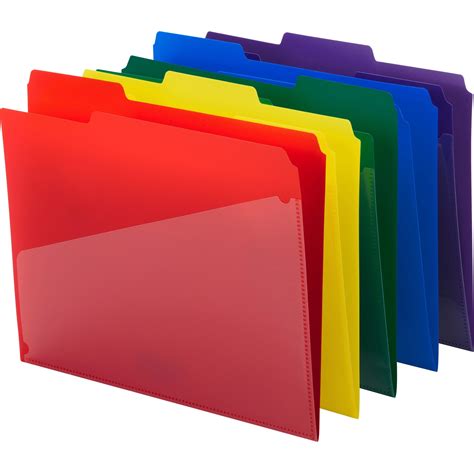 smd smead poly colored file folders  slash pocket  cut