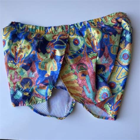 greg parry men s shorts by tanline vintage 90 s beach print small as is
