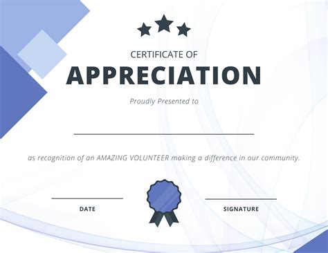 printable certificates  volunteer appreciation signupcom