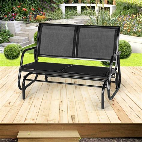 aecojoy outdoor swing glider bench  person loveseat patio rocking chair find   deals