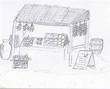Market Stall sketch template