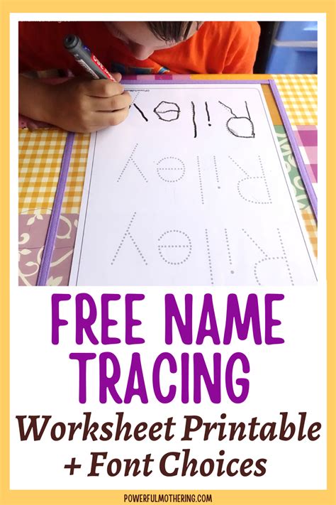 tracing worksheets printable  font choices