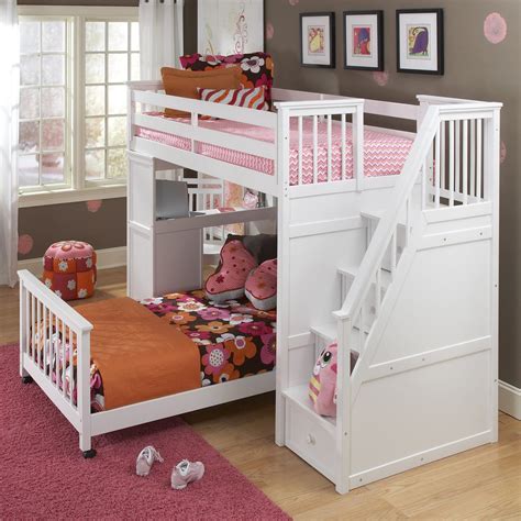 schoolhouse stairway loft bed white loft bunk beds bunk bed