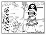 Coloring Moana Pages Kids Disney Printable Pig Princess Color Print Waialiki Pui Pua Sheets Cartoon Children Tui Chief Adult Everfreecoloring sketch template