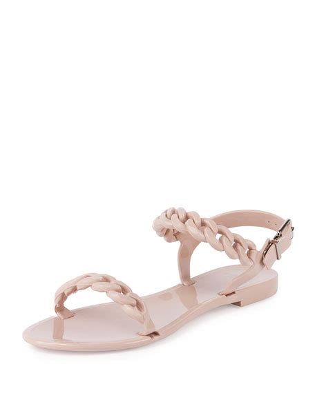 Givenchy Chain Jelly Flat Sandal Nude
