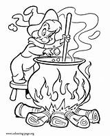Cauldron Coloring Witch Halloween Little Her Colouring Pages Soup sketch template