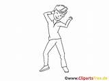 Ausmalbild Mann Tanzt Zum Junger Malvorlage sketch template