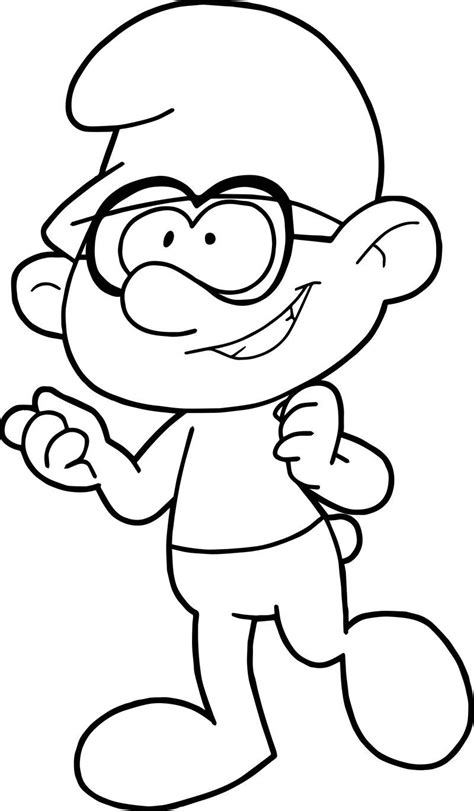 brainy smurf happy coloring page   coloring pages