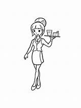 Coloring Pages Waiter Printable sketch template
