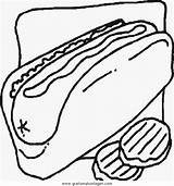 Speisen Lebensmittel Verschiedene Alimenti Hotdog Vectores Trinken Disegno Malvorlage Gratismalvorlagen sketch template