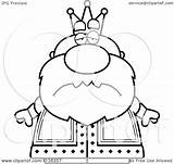 King Sad Cartoon Clipart Outlined Royal Royalty Vector Cory Thoman Coloring Skeptical Annoyed Chubby Shocked Clipartof Regarding Notes sketch template