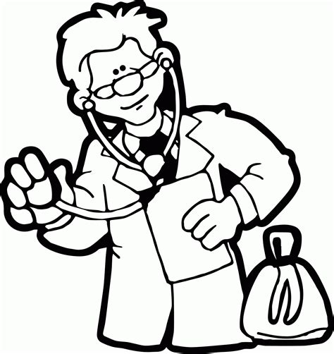 doctors coloring page doctors tools worksheet educationcom