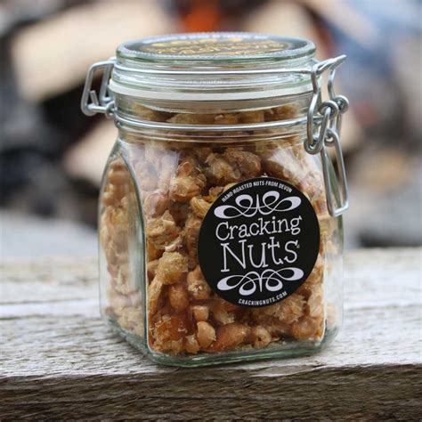 jar salted caramel cashews  cracking nuts