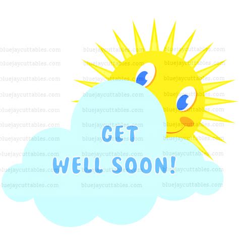Get Well Soon Sun With A Cloud Medical Cuttable Svg And Printable Png File