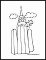 State Landmarks Coloring American Pages Empire Building sketch template