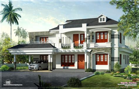 style kerala luxury home exterior kerala home design  floor plans