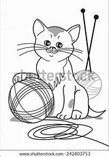 Yarn Kitten sketch template