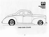 Coloring Rod Hot Pages Ford Coupe Print 1940 Popular Color Fairlane sketch template