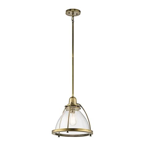 Kichler Silberne Natural Brass Single Transitional Seeded Glass Bell