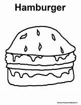 Coloring Hamburger Pages Food Kids Churchhousecollection sketch template
