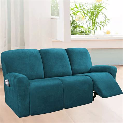 pieces velvet stretch recliner sofa covers reclining couch furniture covers ebay