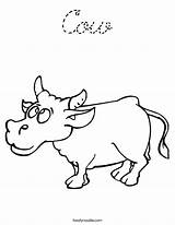 Curisve Grammy Cow sketch template