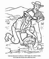 Gold Rush Coloring Pages California History Panning Miner Mining Clipart Color Miners 1849 Kids Colouring Draw American Printable Print Seal sketch template