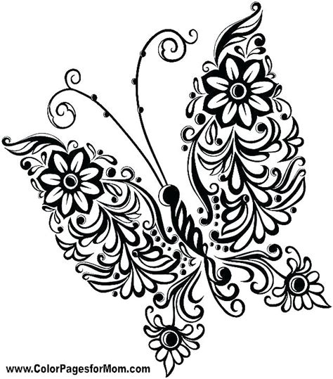 butterfly  flower coloring pages  adults  getdrawings