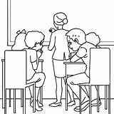 Ausmalen Alumnos Whispering Pupils Hellokids Schüler Klassenzimmer Schulhof Skipping Kinder sketch template