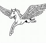 Coloring Pegasus Unicorn Pages Flight Winged Coloringcrew Color Comments Colouring sketch template