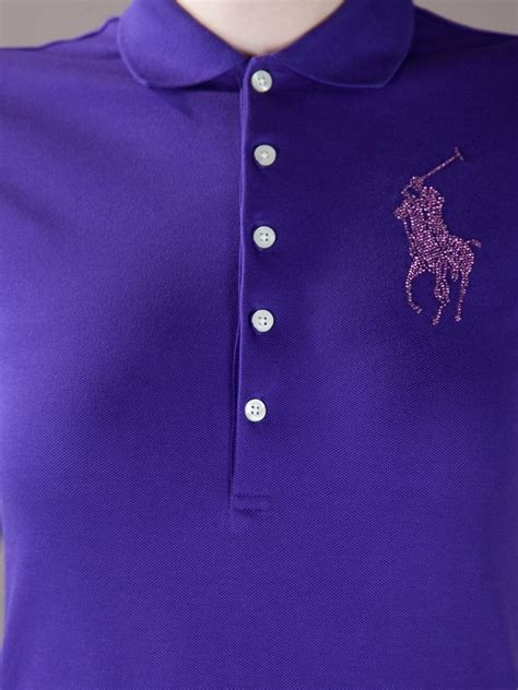 lyst ralph lauren blue label polo shirt  purple