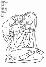Pocahontas Numere Meeko Colorat Boussole Regardent Dupa Planse Desene Coloreaza Colorier sketch template