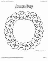 Anzac Remembrance Wreath Poppy Coloring Color Pages Kids Poppies Colouring Mandala Memorial Craft Sheets Flower Cut Bigactivities Sanat Stencil Activities sketch template