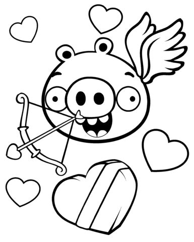 minion pig valentine theme coloring page  printable coloring pages