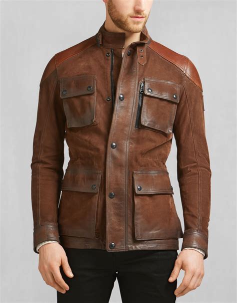 trialmaster  jacket oak brown leather leather leather jacket