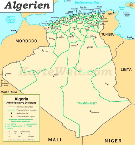 verwaltungskarte von algerien