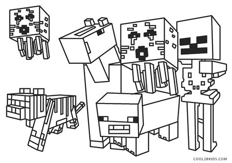 minecraft mobs coloring pages coloring home
